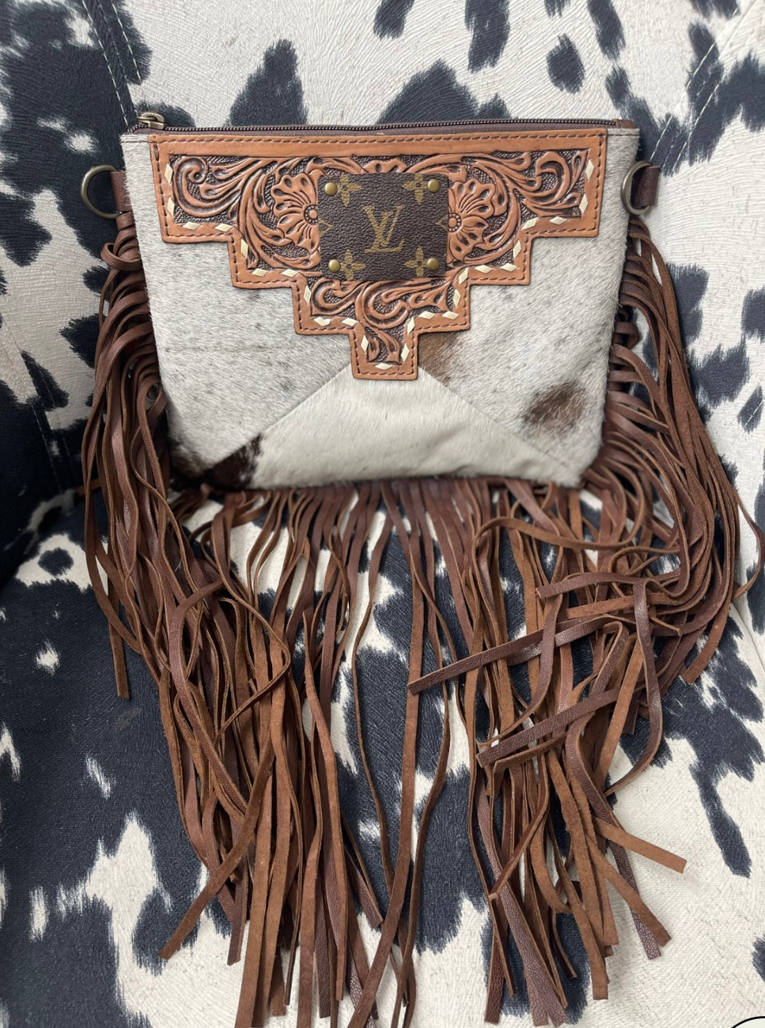 “Adalee Cowhide LV Crossbody”