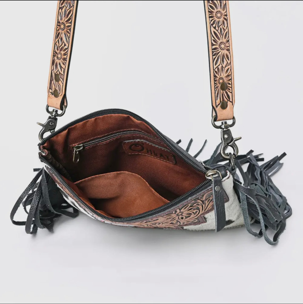 “The Gambler” Cowhide Crossbody