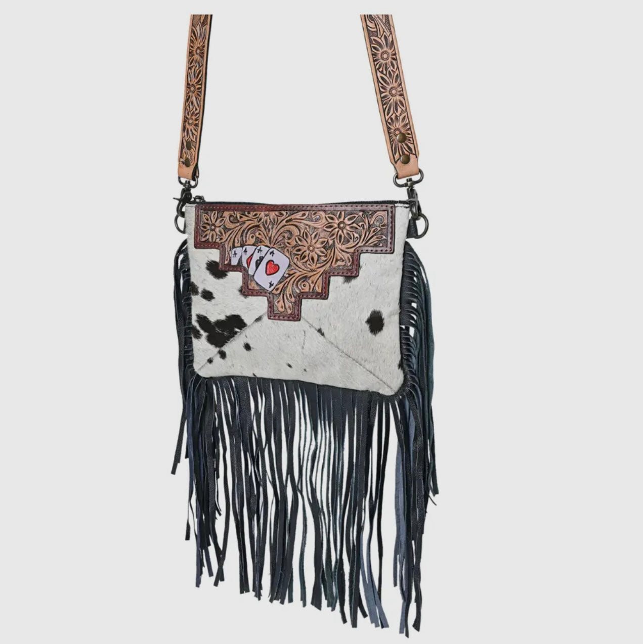 “The Gambler” Cowhide Crossbody