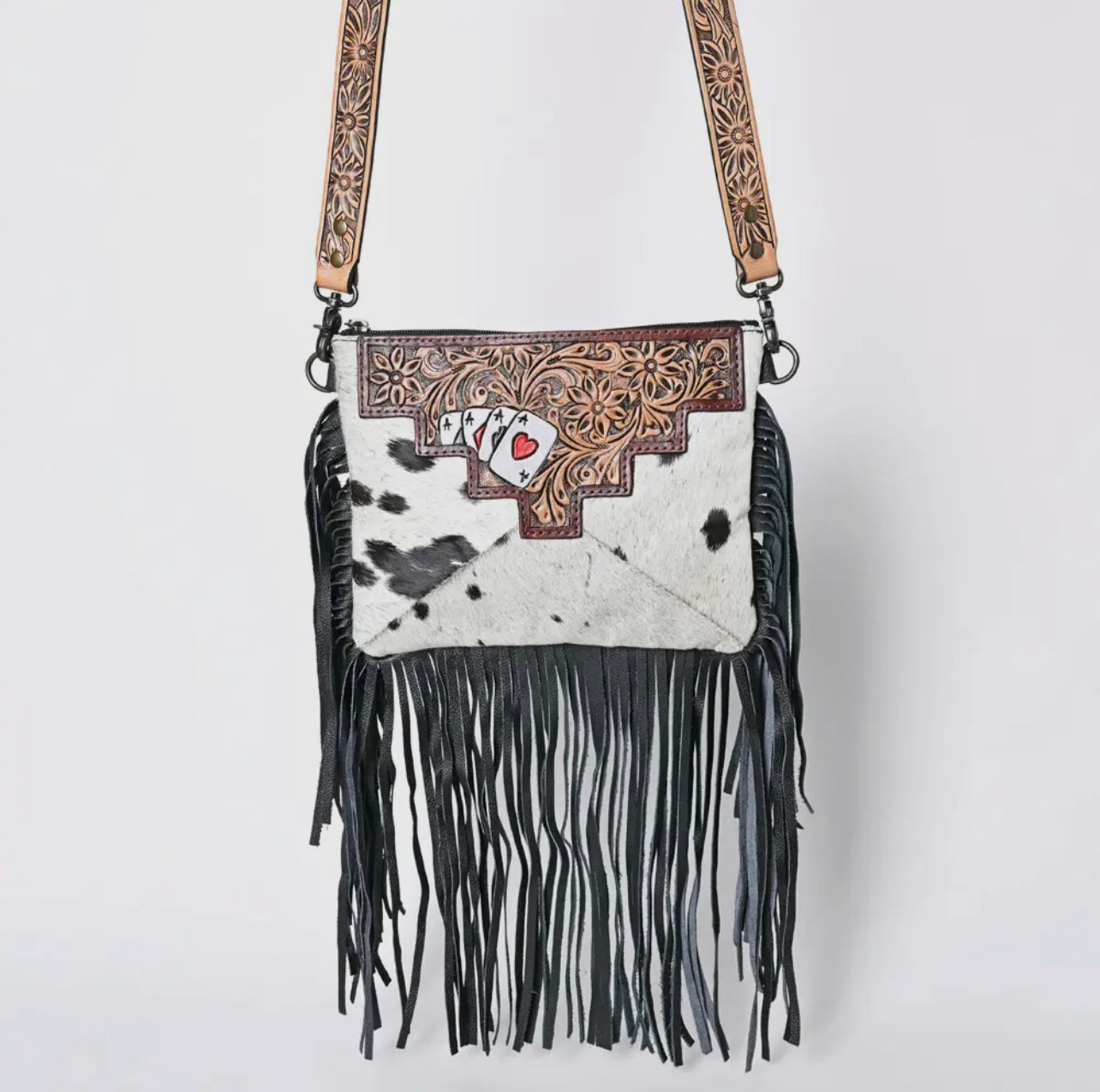 “The Gambler” Cowhide Crossbody