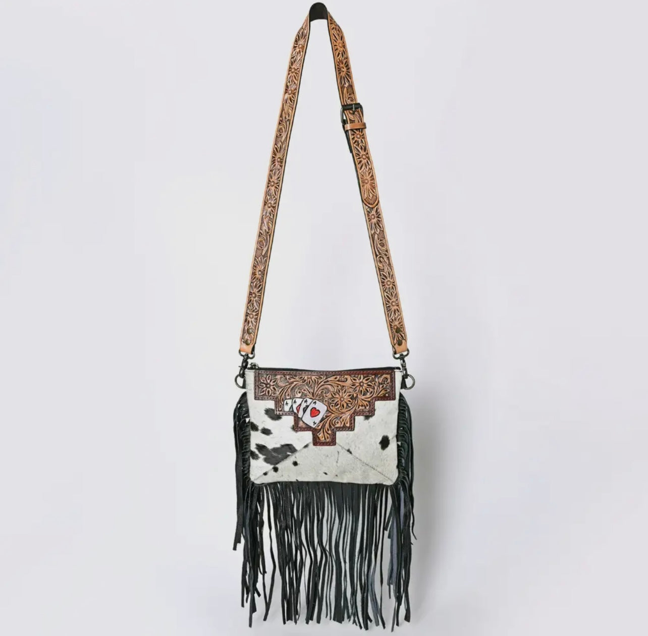 “The Gambler” Cowhide Crossbody