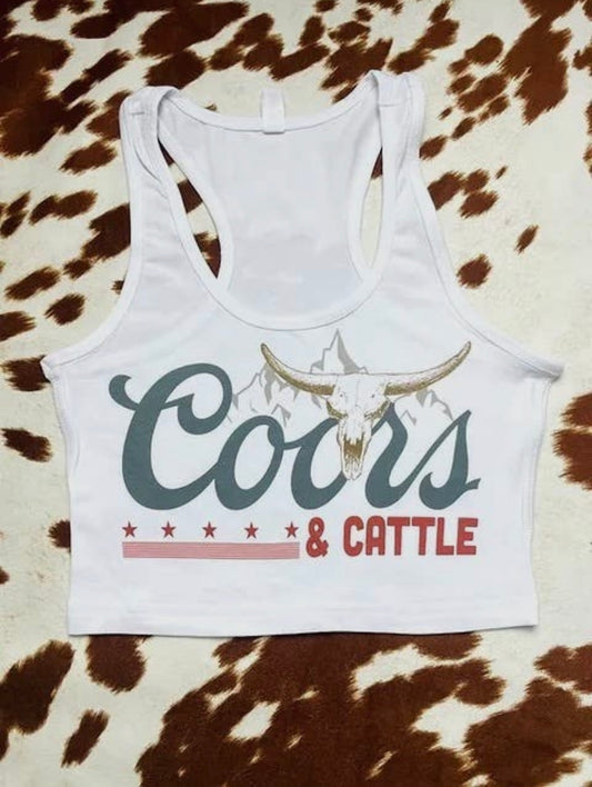 Coors & Cattle Cropped Tank