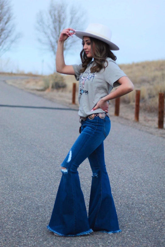 Medium Stone Bell Bottoms